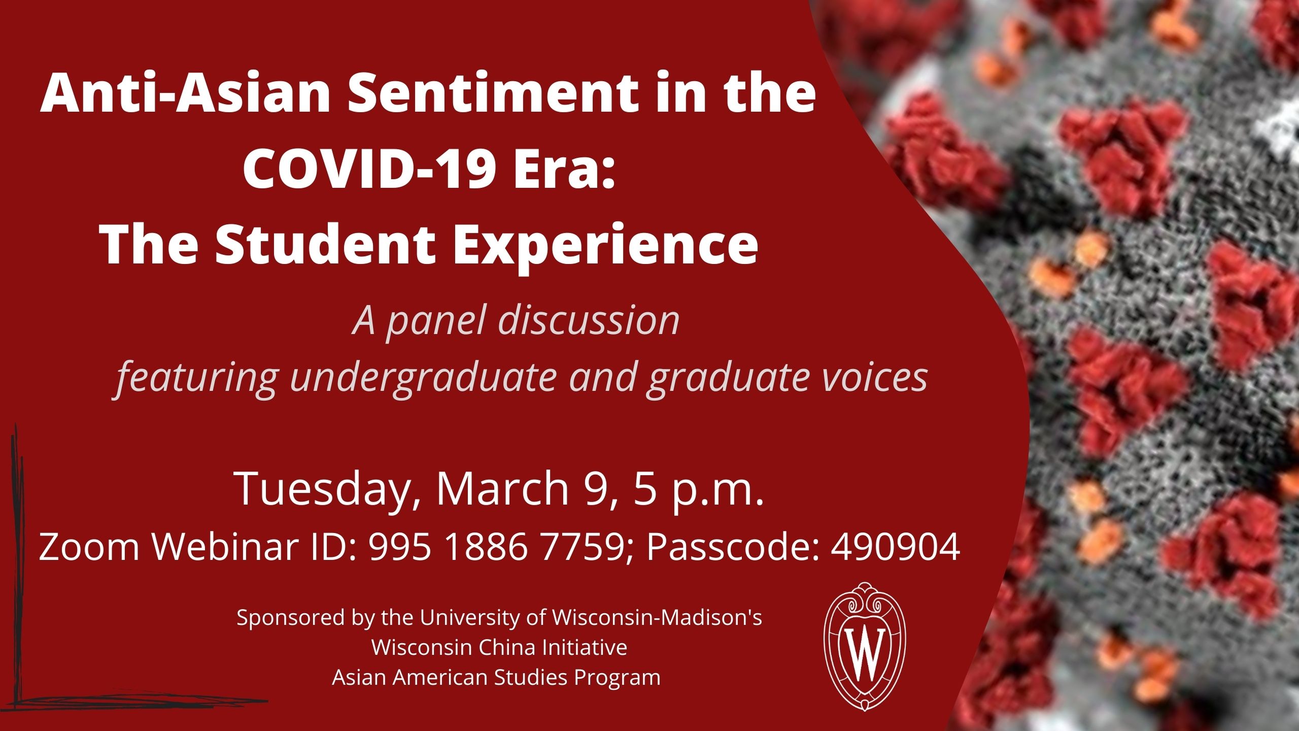 Anti-Asian Sentiment: The Student Experience, Webinar on Tuesday March 9