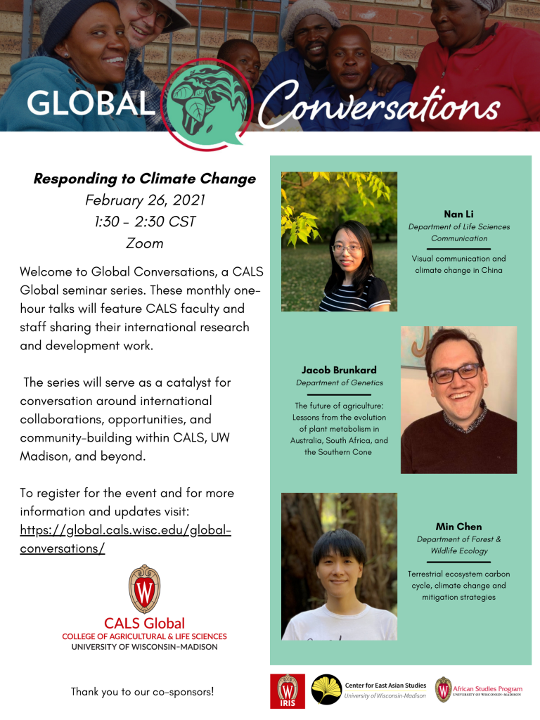 Global Conversations: Responding to Climate Change, February 26, 2021, Online