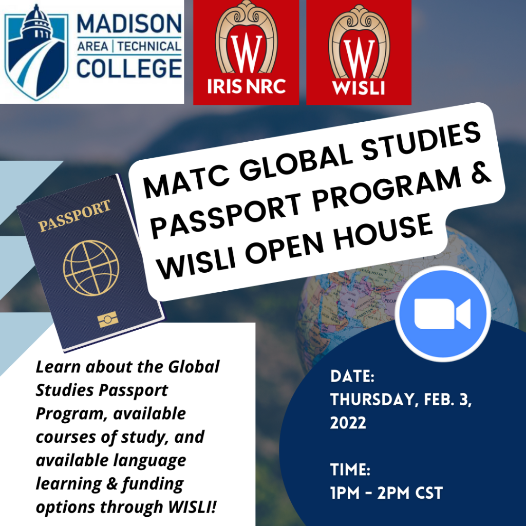 Madison College (MATC), IRIS NRC Global Studies Passport Program Info Session on Thursday, February 3