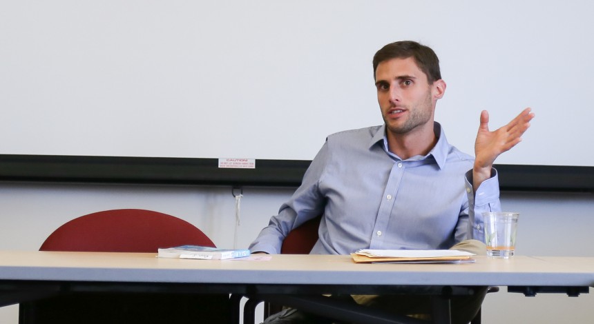 An individual talking during a session