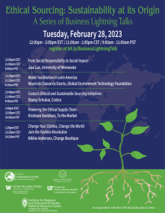 IRIS Event on Ethical Sourcing: Sustainability at its Origin, Tuesday, February 28, 2023