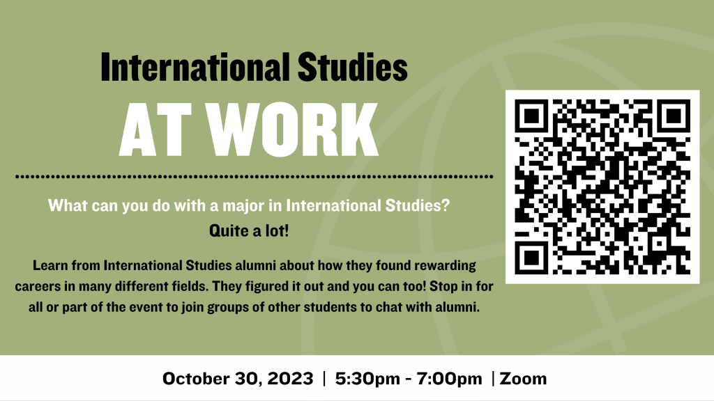 International Studies at Work, online session, October 30, 2023