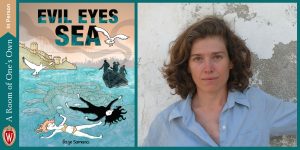 Evil Eyes Sea Book Cover with Image of Author next to it