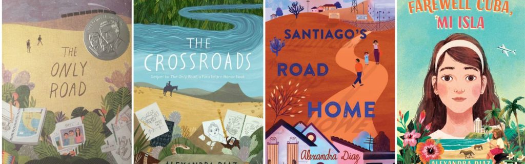 Four Book Covers, The Only Road, The Crossroads, Santiago's Road Home, Farewell Cuba, Mi Isla